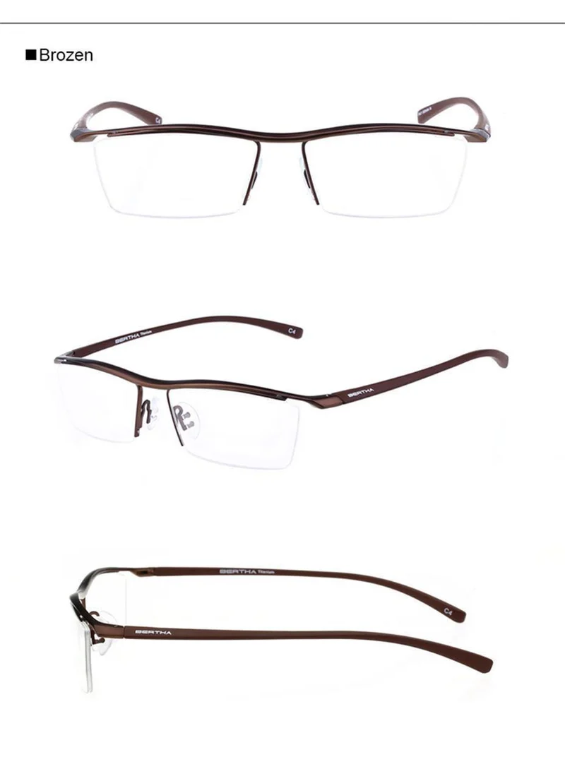 Men Z Pure Titanium Halbrand Brillen Business Optische Brillen Rahmen Korrektionsbrillen
