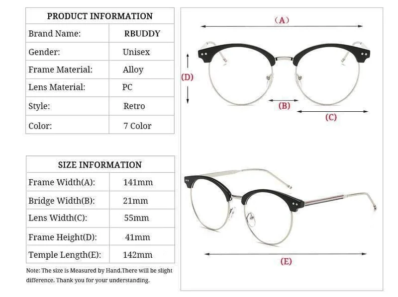 Transparente Gläser Gefälschte Computer Lesebrille Klare Linse Männer Frauen Optische Brillen Metall Brillen