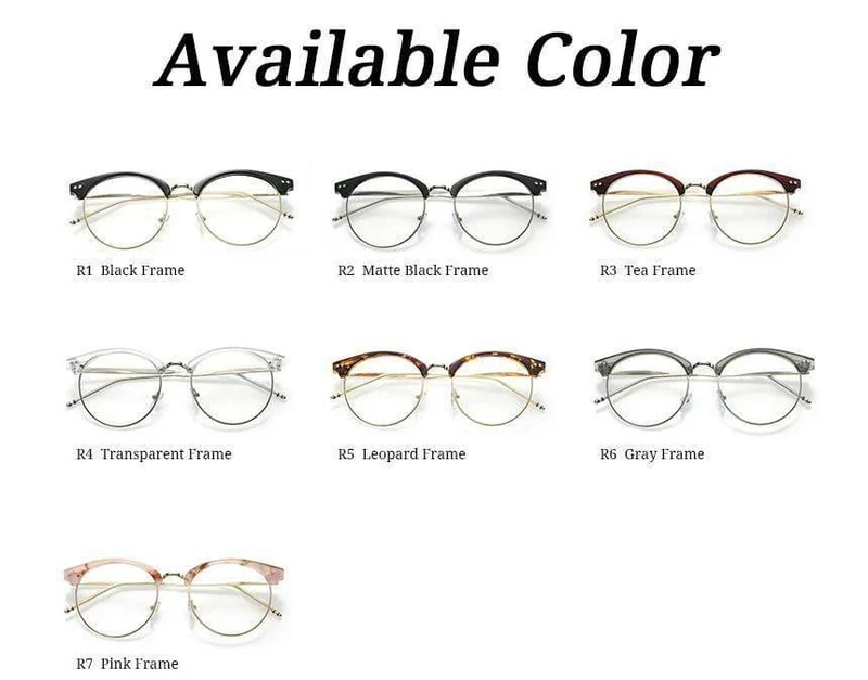 Transparente Gläser Gefälschte Computer Lesebrille Klare Linse Männer Frauen Optische Brillen Metall Brillen
