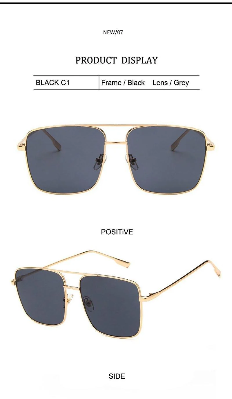 Mode Oculos Metall Übergroßen Quadratischen Brillen Rahmen Frauen Vintage Braun Damen Sonnenbrille
