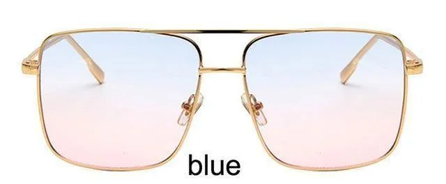 Mode Oculos Metall Übergroßen Quadratischen Brillen Rahmen Frauen Vintage Braun Damen Sonnenbrille