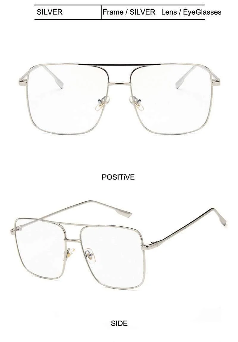 Mode Oculos Metall Übergroßen Quadratischen Brillen Rahmen Frauen Vintage Braun Damen Sonnenbrille