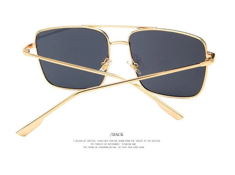 Mode Oculos Metall Übergroßen Quadratischen Brillen Rahmen Frauen Vintage Braun Damen Sonnenbrille
