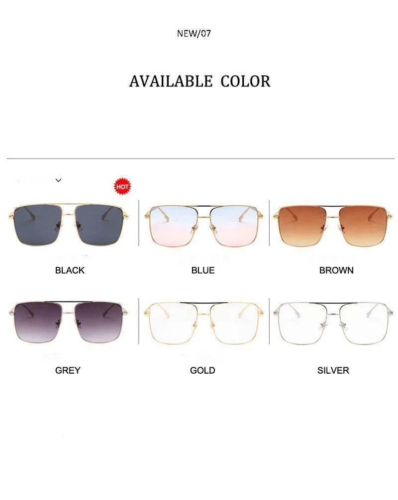 Mode Oculos Metall Übergroßen Quadratischen Brillen Rahmen Frauen Vintage Braun Damen Sonnenbrille