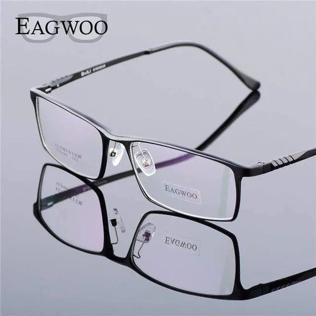 Aluminium Männer breites Gesicht Korrekturbrille Vollrand optische Rahmen Business-Brille