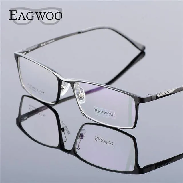 Aluminium Männer breites Gesicht Korrekturbrille Vollrand optische Rahmen Business-Brille