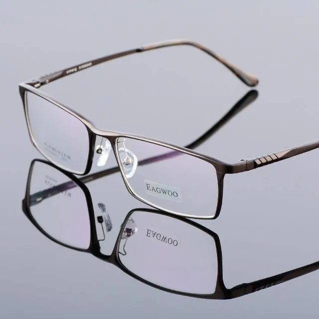 Aluminium Männer breites Gesicht Korrekturbrille Vollrand optische Rahmen Business-Brille
