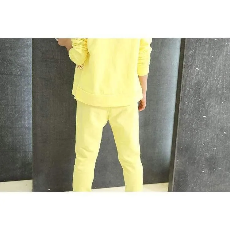 Herbst Teenager Mädchen Kleidung Sets Baby Mädchen Schöne Blume Candy Farbe Sport Anzüge Kinder Baumwolle Jogging Set Kinder Kleidung