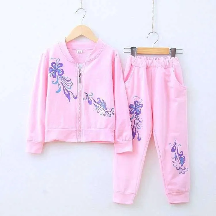 Herbst Teenager Mädchen Kleidung Sets Baby Mädchen Schöne Blume Candy Farbe Sport Anzüge Kinder Baumwolle Jogging Set Kinder Kleidung