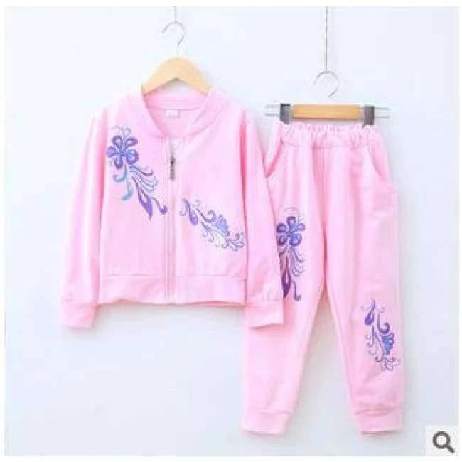 Herbst Teenager Mädchen Kleidung Sets Baby Mädchen Schöne Blume Candy Farbe Sport Anzüge Kinder Baumwolle Jogging Set Kinder Kleidung