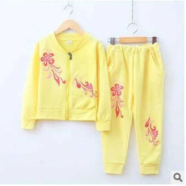 Herbst Teenager Mädchen Kleidung Sets Baby Mädchen Schöne Blume Candy Farbe Sport Anzüge Kinder Baumwolle Jogging Set Kinder Kleidung