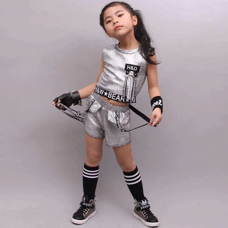 Hip Hop Kleidung Mädchen Sommer Neue Ankunft Kinder Street Dance Kleidung Sets Teenager Mädchen Jazz Dance Kleidung Set
