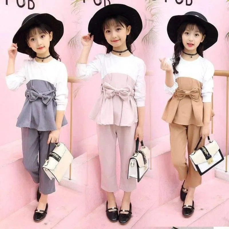 Teenager mädchen kleidung für 4-14 jahre mädchen mode 3 stücke kinder kleidung set langarm t-shirt + hosen + gürtel kinder outfit