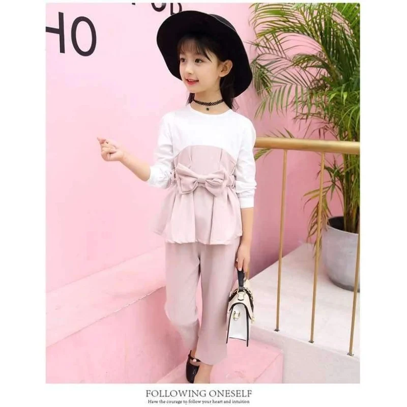 Teenager mädchen kleidung für 4-14 jahre mädchen mode 3 stücke kinder kleidung set langarm t-shirt + hosen + gürtel kinder outfit