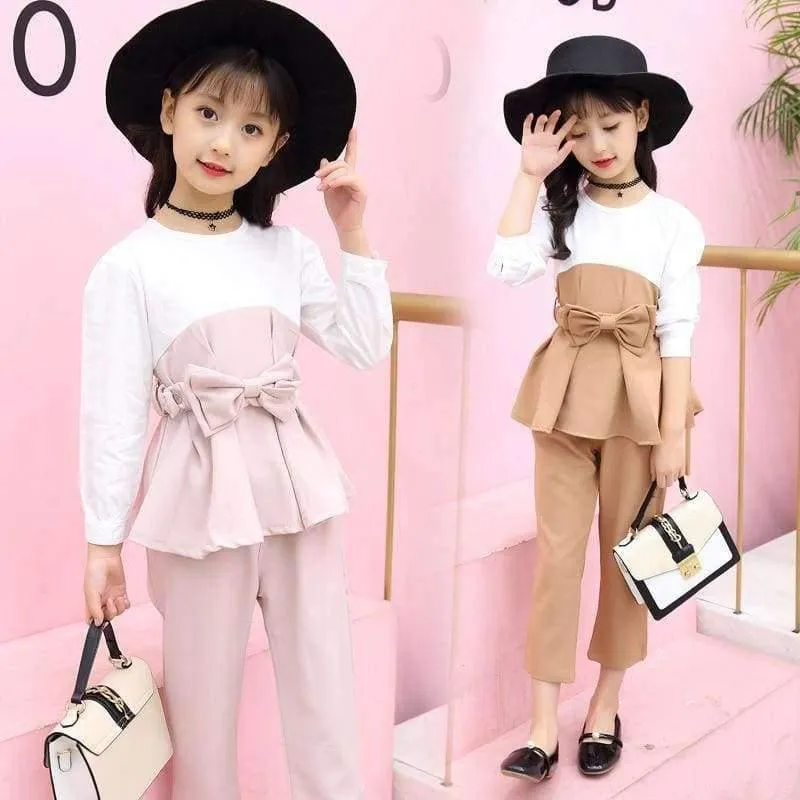 Teenager mädchen kleidung für 4-14 jahre mädchen mode 3 stücke kinder kleidung set langarm t-shirt + hosen + gürtel kinder outfit