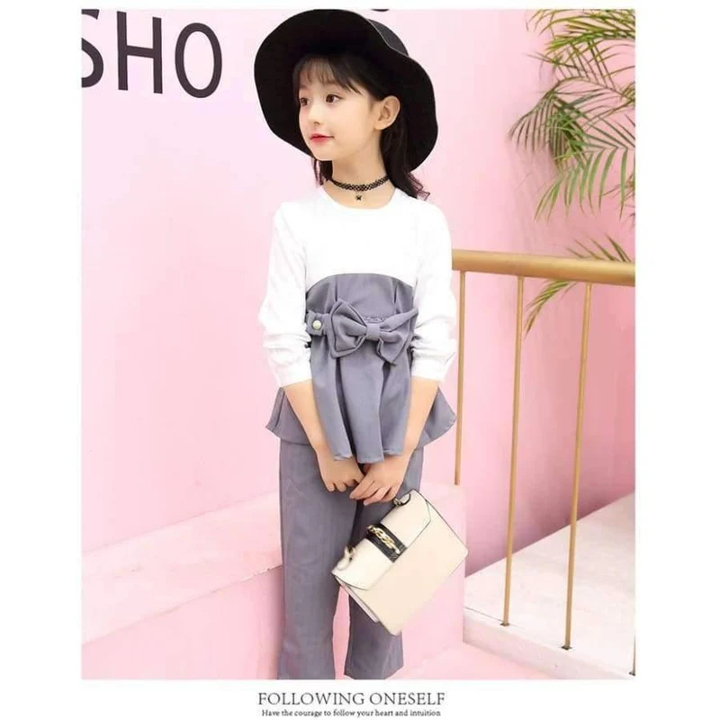 Teenager mädchen kleidung für 4-14 jahre mädchen mode 3 stücke kinder kleidung set langarm t-shirt + hosen + gürtel kinder outfit