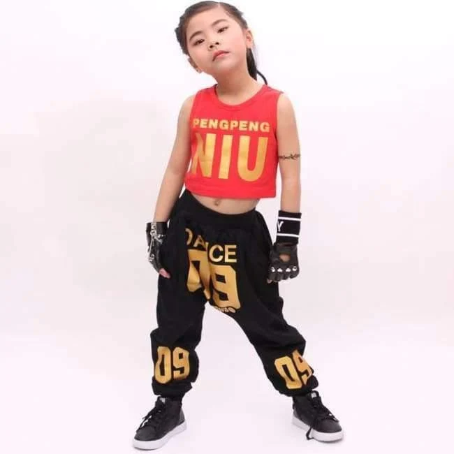 Jazz Dance Kostüme für Mädchen Frühling Sommer Kinder Street Dance Kleidung Sets Teenager Hip Hop T Shirt Hosen Sets