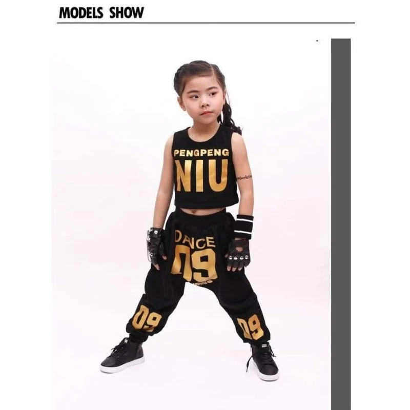 Jazz Dance Kostüme für Mädchen Frühling Sommer Kinder Street Dance Kleidung Sets Teenager Hip Hop T Shirt Hosen Sets