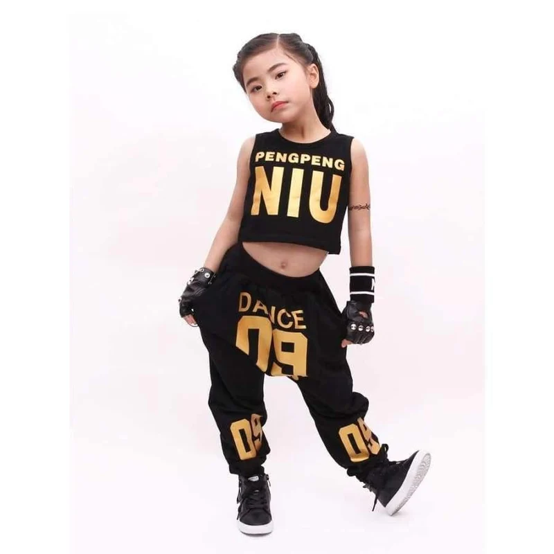 Jazz Dance Kostüme für Mädchen Frühling Sommer Kinder Street Dance Kleidung Sets Teenager Hip Hop T Shirt Hosen Sets