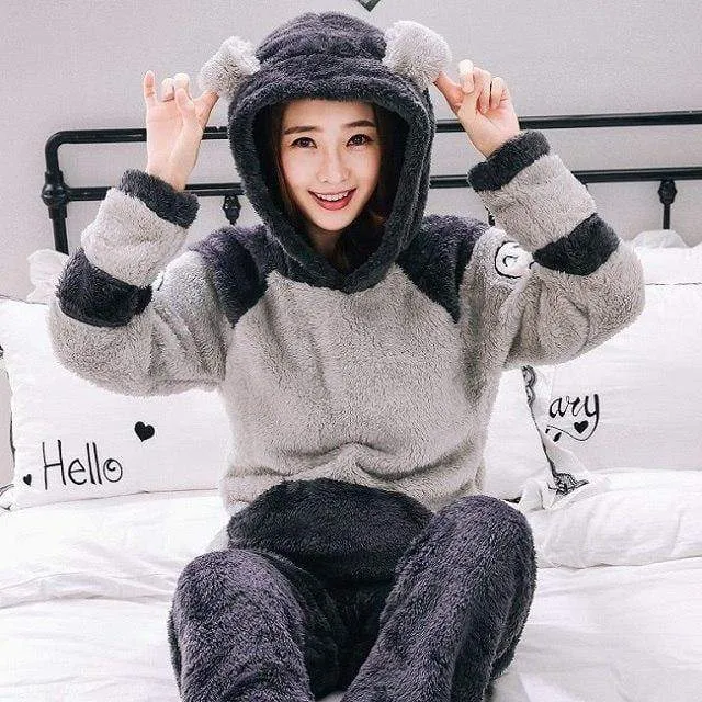 Männer verdicken warme Pyjama Sets Paare Winter weichen Flanell Pyjama Autos drucken lange Schlaf Lounge
