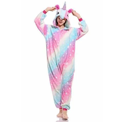 Animal Pyjamas Flanell Winter Damen Herren Einhornstich Panda Pikachu Onesie Sleep lounge Sleepwear