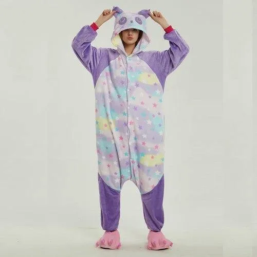 Animal Pyjamas Flanell Winter Damen Herren Einhornstich Panda Pikachu Onesie Sleep lounge Sleepwear
