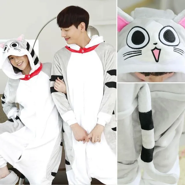 Animal Pyjamas Flanell Winter Damen Herren Einhornstich Panda Pikachu Onesie Sleep lounge Sleepwear