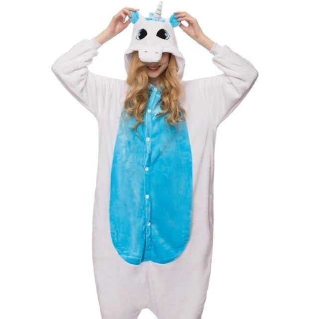 Animal Pyjamas Flanell Winter Damen Herren Einhornstich Panda Pikachu Onesie Sleep lounge Sleepwear