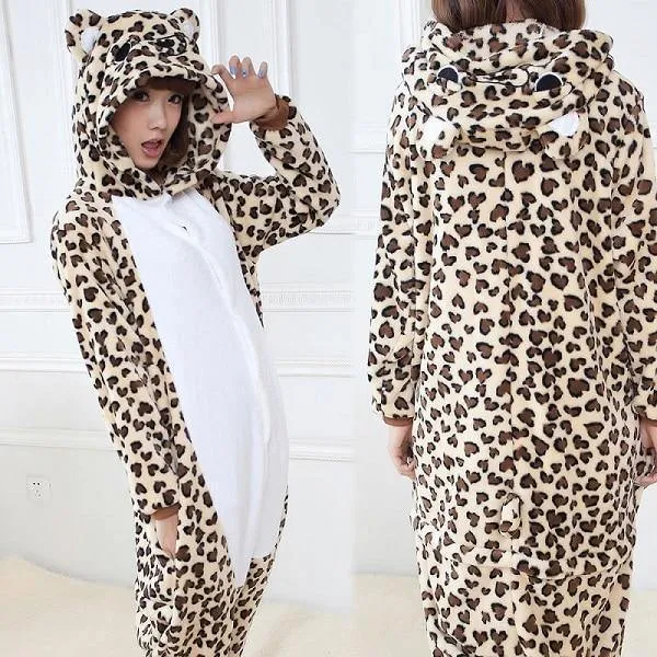 Animal Pyjamas Flanell Winter Damen Herren Einhornstich Panda Pikachu Onesie Sleep lounge Sleepwear