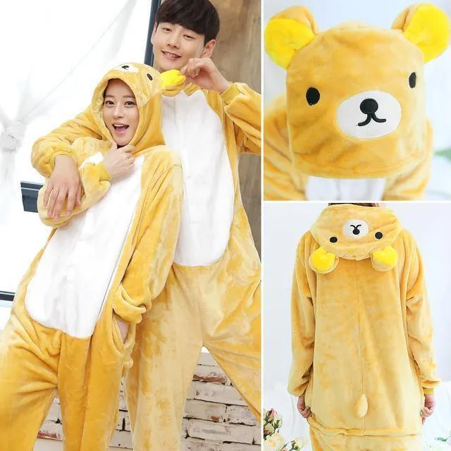 Animal Pyjamas Flanell Winter Damen Herren Einhornstich Panda Pikachu Onesie Sleep lounge Sleepwear