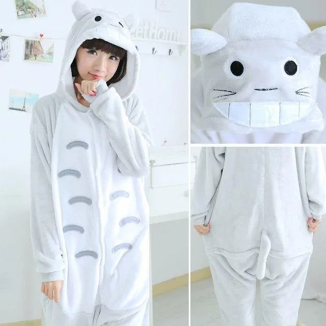 Animal Pyjamas Flanell Winter Damen Herren Einhornstich Panda Pikachu Onesie Sleep lounge Sleepwear