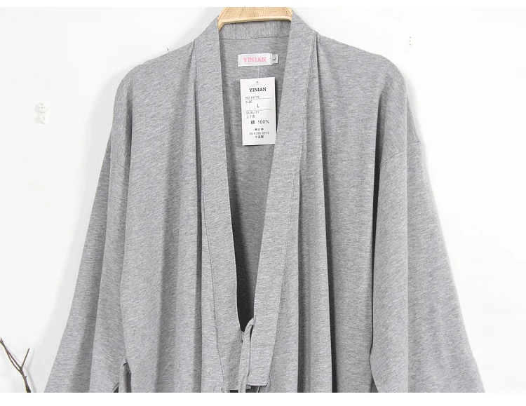 Kimono Schlafanzug Set Herren Schlaf Frühling Herbst Gestrickt 100% Baumwolle Loungekleidung Herren Schlaf Kimono