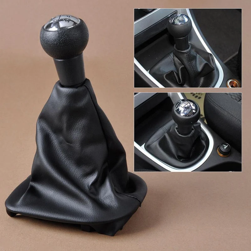 Schwarze 5-Gang-PU-Schaltknaufmanschette für Peugeot 307, Reparatur, Auto-Ersatzteile, Innenteile