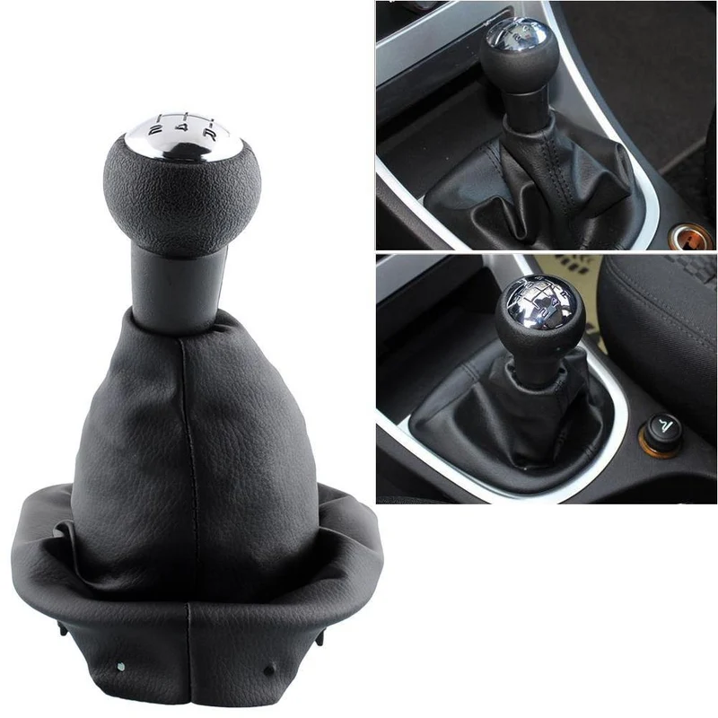 Schwarze 5-Gang-PU-Schaltknaufmanschette für Peugeot 307, Reparatur, Auto-Ersatzteile, Innenteile