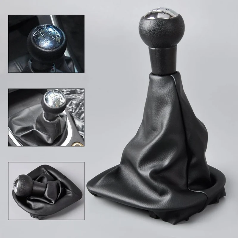 Schwarze 5-Gang-PU-Schaltknaufmanschette für Peugeot 307, Reparatur, Auto-Ersatzteile, Innenteile