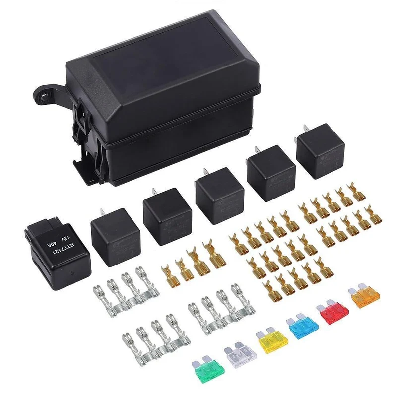 Sicherungskasten Auto 6 Relaisblockhalter 5 Road Fit Für Auto & Kofferraum ATV Versicherung Auto Ersatzteile