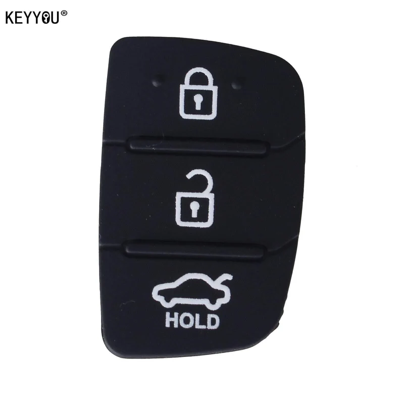 50 teile/los Auto Teile Ersatz Gummi Fall Auto Key Pad Für Hyundai 3 Tasten Key Shell Blank Abdeckung