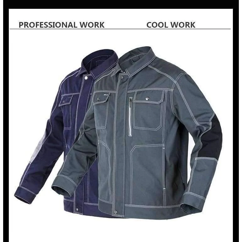 Herren-Arbeitsjacke, hochwertige, langärmlige Arbeitskleidung mit mehreren Taschen, Uniformen, Arbeitsjacken für männliche Mechaniker