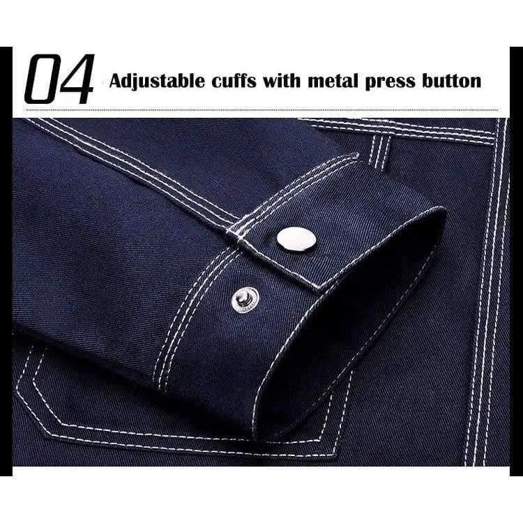 Herren-Arbeitsjacke, hochwertige, langärmlige Arbeitskleidung mit mehreren Taschen, Uniformen, Arbeitsjacken für männliche Mechaniker