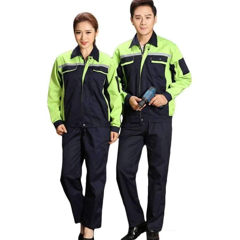 Männer Frauen Arbeitskleidung Jacke und Hose Arbeitskleidung Sets Reflektierende Streifen Langarm Arbeiter Arbeitsuniformen Plus Size Overalls