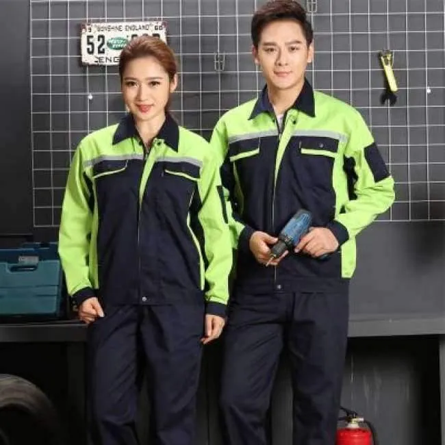 Männer Frauen Arbeitskleidung Jacke und Hose Arbeitskleidung Sets Reflektierende Streifen Langarm Arbeiter Arbeitsuniformen Plus Size Overalls