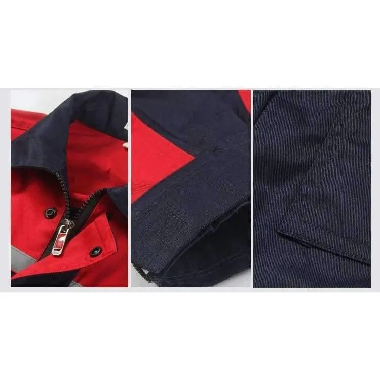Männer Frauen Arbeitskleidung Jacke und Hose Arbeitskleidung Sets Reflektierende Streifen Langarm Arbeiter Arbeitsuniformen Plus Size Overalls
