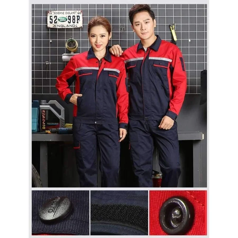 Männer Frauen Arbeitskleidung Jacke und Hose Arbeitskleidung Sets Reflektierende Streifen Langarm Arbeiter Arbeitsuniformen Plus Size Overalls