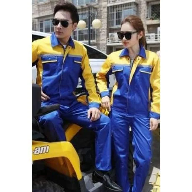 Männer Frauen Arbeitskleidung Jacke und Hose Arbeitskleidung Sets Reflektierende Streifen Langarm Arbeiter Arbeitsuniformen Plus Size Overalls