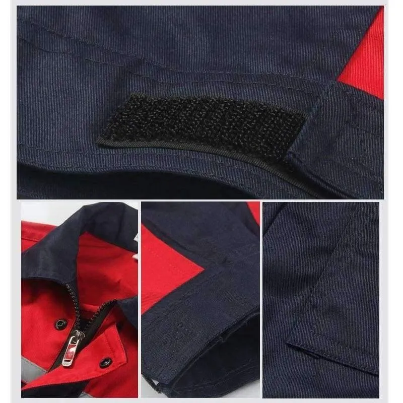Männer Frauen Arbeitskleidung Jacke und Hose Arbeitskleidung Sets Reflektierende Streifen Langarm Arbeiter Arbeitsuniformen Plus Size Overalls