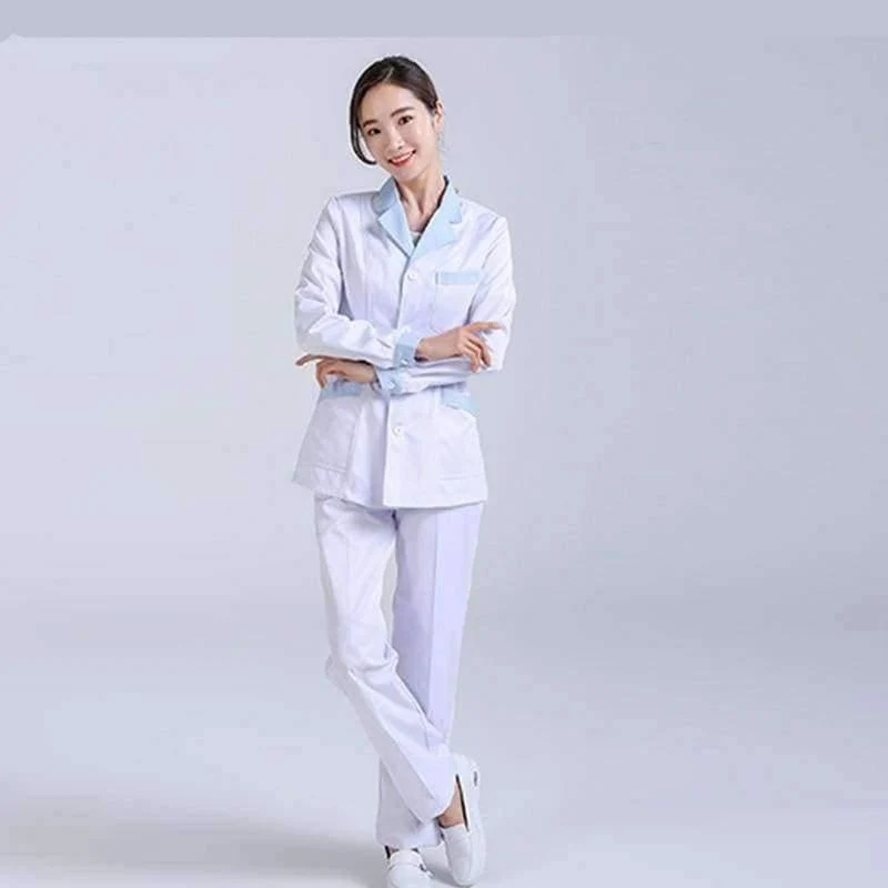 Frauen Krankenhaus medizinische Arbeitskleidung Anzug Kragen Pflege Kleidung Arzt Uniform Kurzarm Dental Schönheitssalon chirurgische Overalls