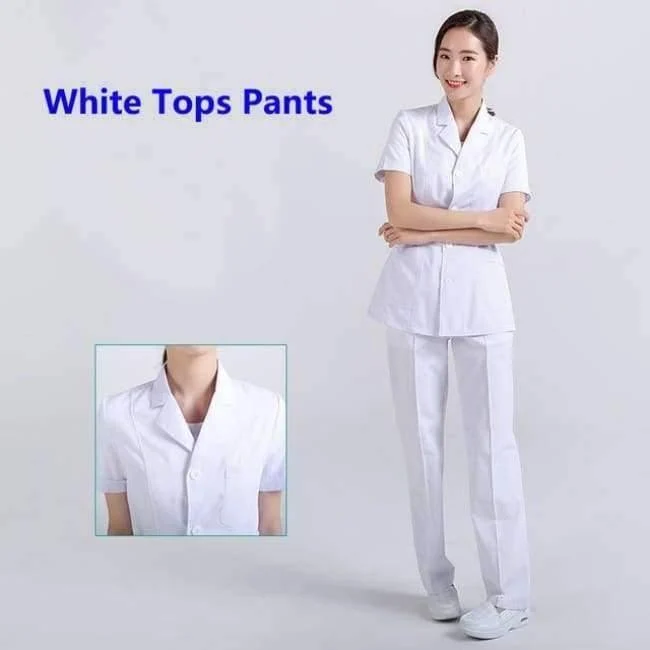 Frauen Krankenhaus medizinische Arbeitskleidung Anzug Kragen Pflege Kleidung Arzt Uniform Kurzarm Dental Schönheitssalon chirurgische Overalls