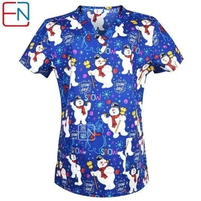 Frauen Medical Scrub Tops Medical Mit V-Ausschnitt 100% Baumwolle Medizinische Uniformen Chirurgische Peelings Top Designs In Hennar