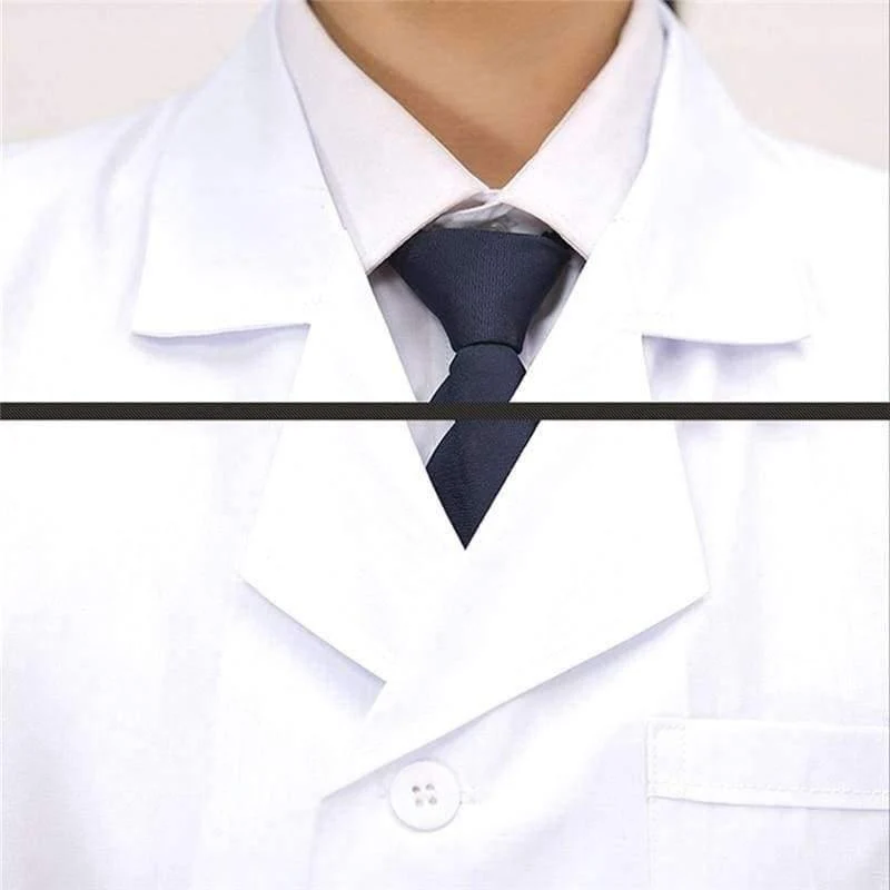 Weiß Kurzarm Laborkittel Baumwolle Ärzte Wissenschaftler Frauen Krankenschwester Uniform Kleid Kostüm Medizinische Kleidung 903-227