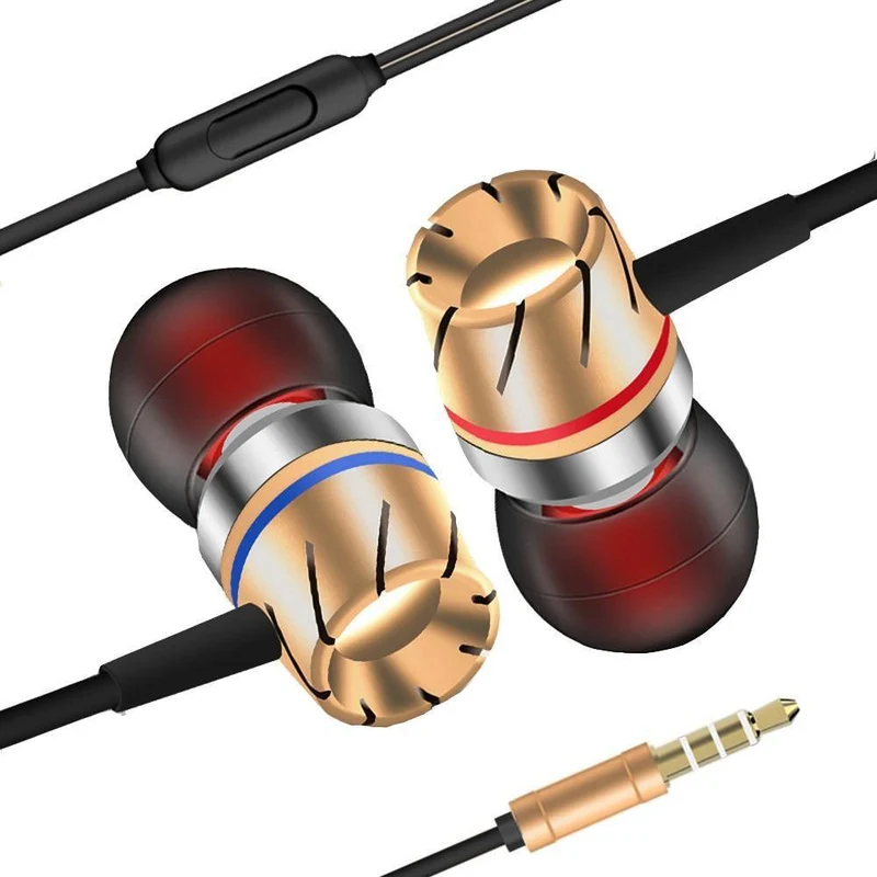 Metall Verdrahtete Kopfhörer Für Telefon Für Xiaomi In-Ohr Kopfhörer Für Telefon Für Samsung iPhone Stereo Kopfhörer Mit Mic